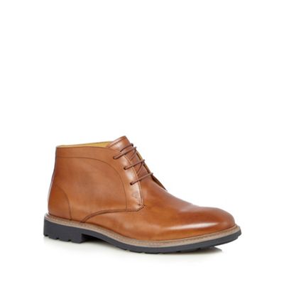 Steptronic Big and tall tan leather chukka boots
